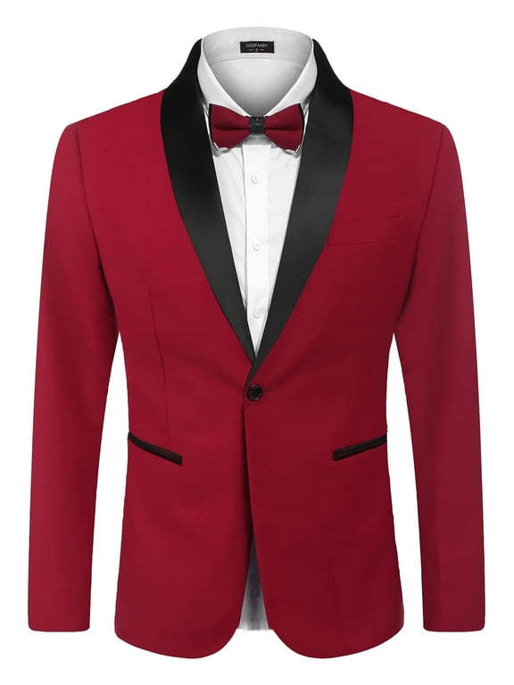 Men's Tuxedo Jacket Wedding Blazer One Button Dress Suit for Dinner Prom Party
