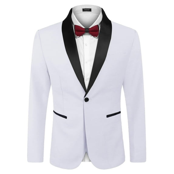COOFANDY Men's Tuxedo Jacket Wedding Blazer One Button Dress Suit for Dinner Prom Party