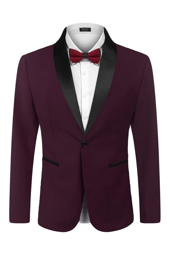 Men's Tuxedo Jacket Wedding Blazer One Button Dress Suit for Christmas Dinner Prom Party