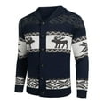 thumbnail image 1 of Men's Christmas Cardigans Ugly Xmas Sweaters Reindeer Snowflake Shawl Collar Knitted Cardigan Sweater, 1 of 9
