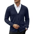 thumbnail image 1 of COOFANDY Men's V Neck Cardigan Sweater Casual Lightweight Button Down Knitted Cardigan Sweater, 1 of 7