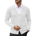 thumbnail image 1 of COOFANDY Men's Casual Slim Fit Cardigan Sweater Lightweight V Neck Button Down Knitted Cardigan Sweater, 1 of 7