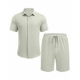 thumbnail image 1 of COOFANDY Men's Vacation Outfit All White Outfits for Men Beach Outfit, 1 of 11