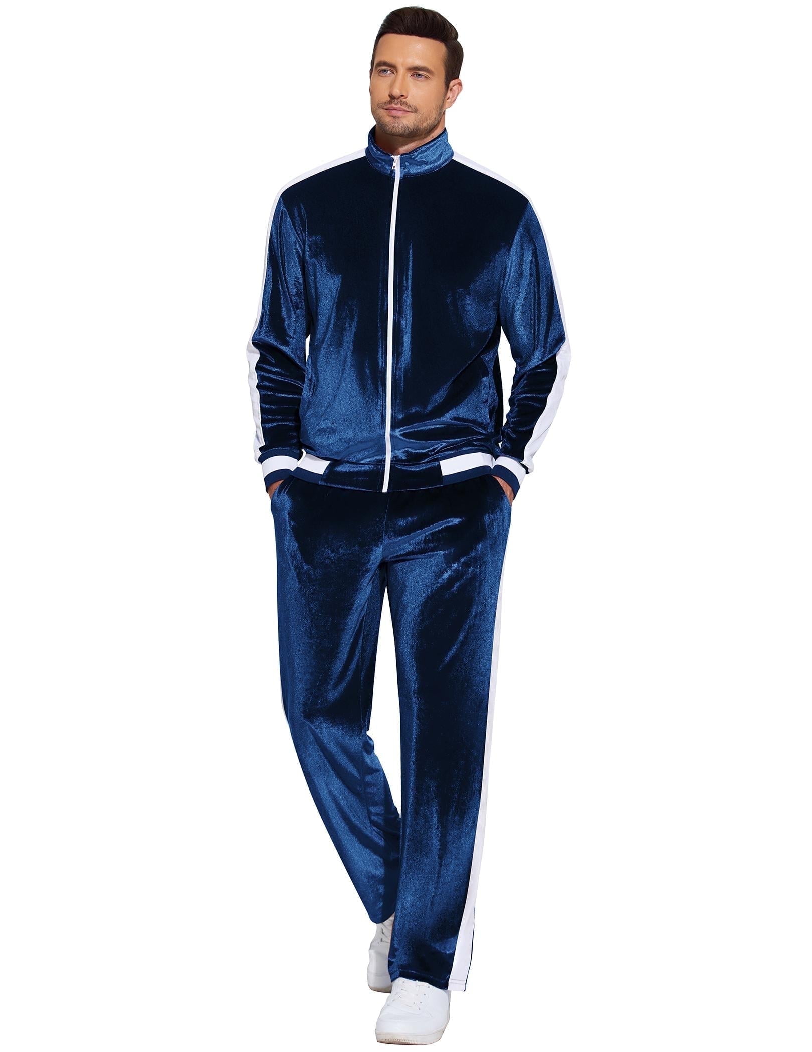 COOFANDY Mens Tracksuit 2 Piece Set Velour Sweatsuit Jogging Suits
