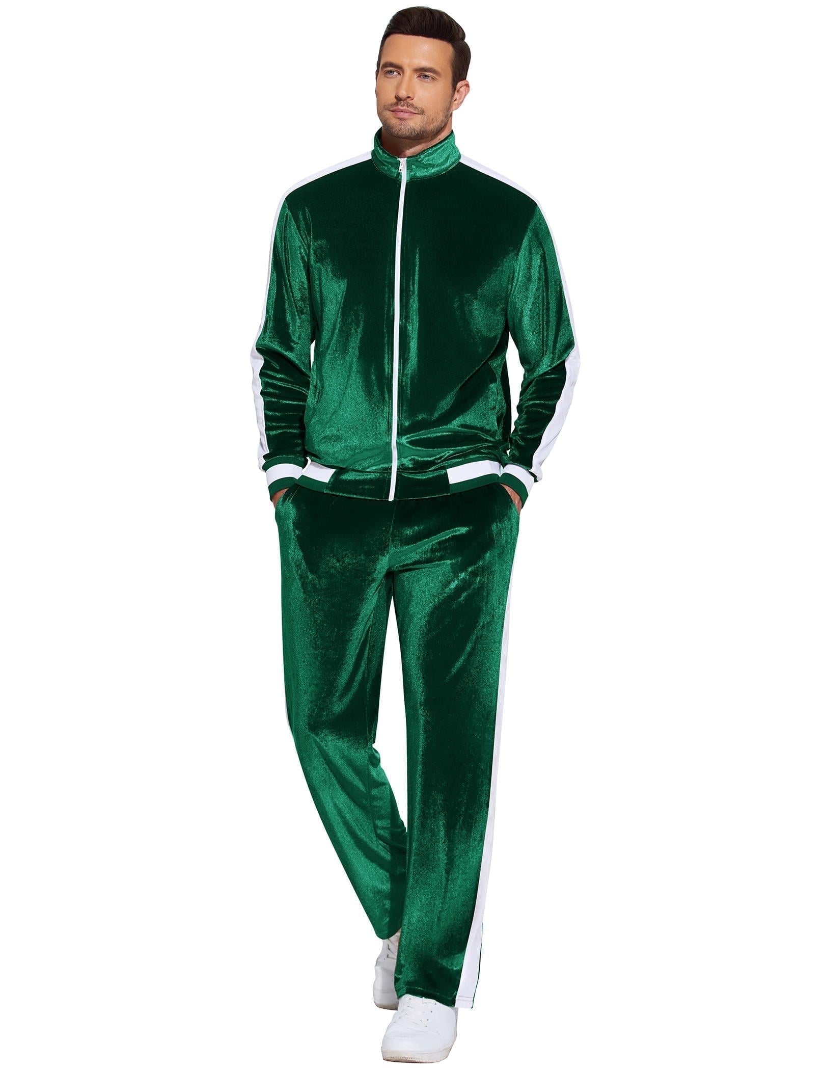 COOFANDY Mens Tracksuit 2 Piece Set Velour Sweatsuit Jogging Suits