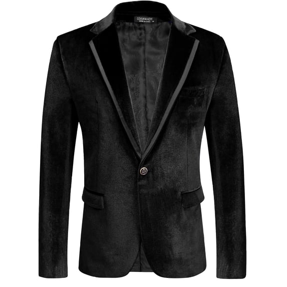 COOFANDY Mens Velvet Blazer Purple Tuxedo Jackets Notched Lapel Single Button Dinner Prom Party Jackets Christmas Gift
