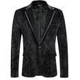 thumbnail image 1 of COOFANDY Mens Velvet Blazer Purple Tuxedo Jackets Notched Lapel Single Button Dinner Prom Party Jackets Christmas Gift, 1 of 15
