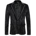 thumbnail image 1 of COOFANDY Mens Velvet Blazer Purple Tuxedo Jackets Notched Lapel Single Button Dinner Prom Party Jackets Christmas Gift, 1 of 15