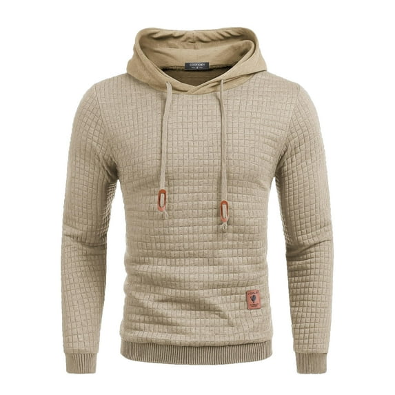 COOFANDY Men's Waffle Knit Hoodie Pullover Hipster Hip Hop Long Sleeve Drawstring Hooded Sweatshirt