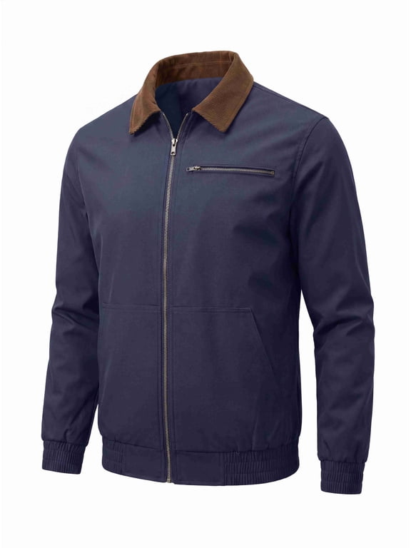 Men's Western Bomber Jacket Fall Winter Causal Fashion Stylish Windbreaker Light Coat