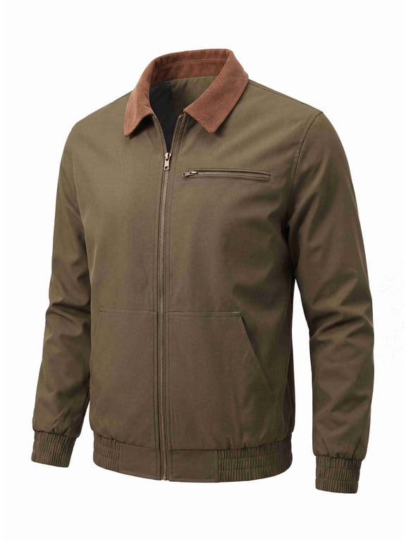 Men's Western Bomber Jacket Fall Winter Causal Fashion Stylish Windbreaker Light Coat