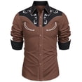 thumbnail image 1 of COOFANDY Men's Western Cowboy Shirt Embroidered Button Down Long Sleeve Shirts, 1 of 6