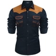 thumbnail image 1 of COOFANDY Men's Western Cowboy Shirt Embroidered Long Sleeve Slim Fit Casual Button Down Hippie Shirts with Pockets, 1 of 6