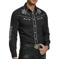 thumbnail image 1 of Coshow Men's Western Cowboy Shirt Long Sleeve Button Down Cotton Shirt Casual Embroidered Shirt, 1 of 5