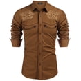 thumbnail image 1 of COOFANDY Cowboy Shirts for Men Long Sleeve Western Shirt Embroidered Button Up Shirts, 1 of 6