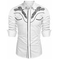 thumbnail image 1 of COOFANDY Cowboy Shirts for Men Long Sleeve Western Shirt Embroidered Button Up Shirts, 1 of 9