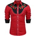 thumbnail image 1 of COOFANDY Men's Western Shirts Embroidered Cowboy Shirt Long Sleeve Slim Fit Halloween Shirts, 1 of 6
