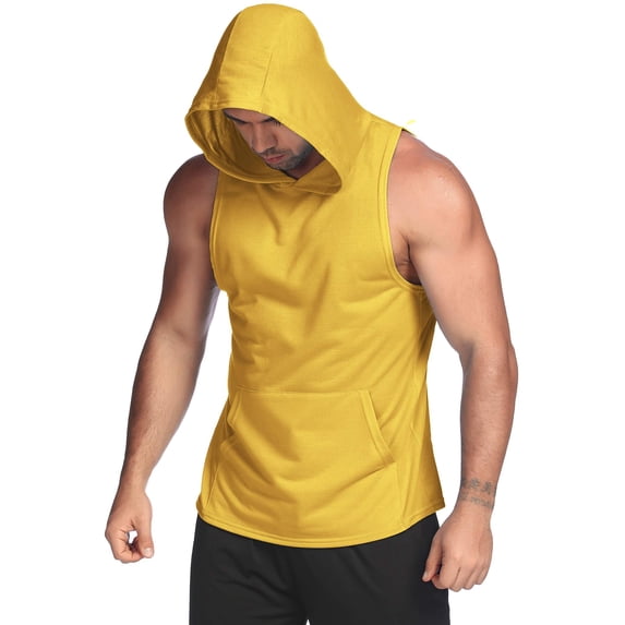 COOFANDY Men's Workout Hooded Tank Tops Bodybuilding Muscle T Shirt Sleeveless Gym Hoodies