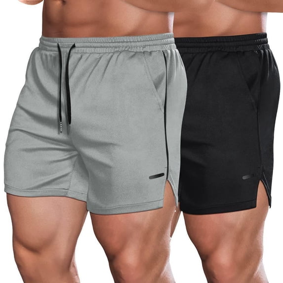 COOFANDY Men's Workout Shorts 5 Inch Inseam 2 Pack Gym Shorts with Pockets Quick Dry Shorts for Sports Running Athletic