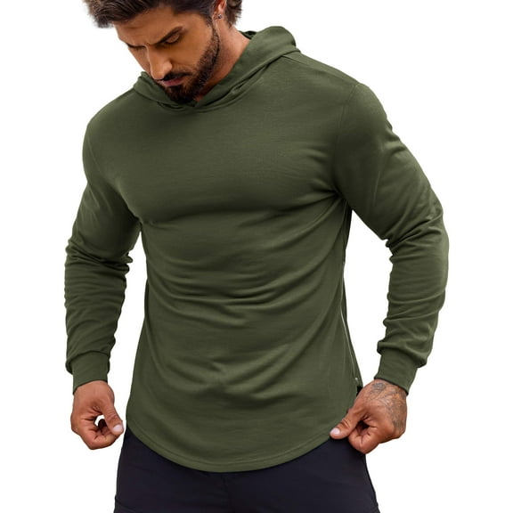 COOFANDY Men's Muscle Fit Long Sleeve Athletic Gym Pullover Workout Sweatshirts Hoodies