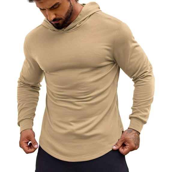 COOFANDY Men's Muscle Fit Long Sleeve Athletic Gym Pullover Workout Sweatshirts Hoodies
