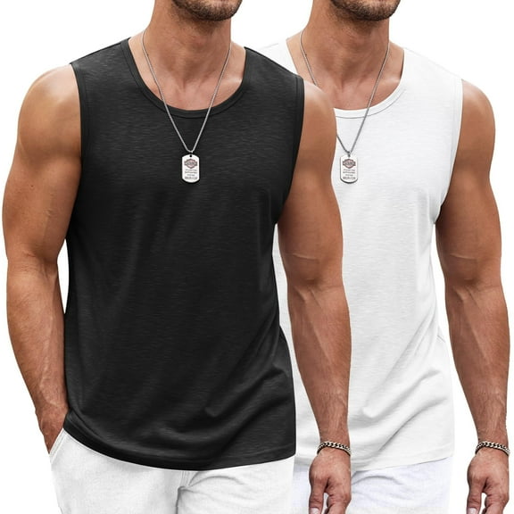 COOFANDY Mens Soft Sleeveless Bodybuilding T Shirts Cut Off Workout Muscle Casual Tank Top