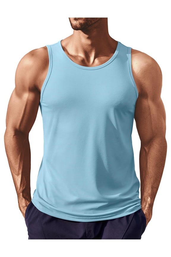 Men's Workout Tank Tops UPF 106+ Sleeveless Gym Muscle Shirts Quick Dry Bodybuilding Tanks for Swim Beach