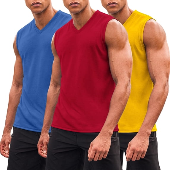 COOFANDY Men's Workout Tank Tops V Neck Sleeveless Shirts Quick Dry Athletic Gym Muscle T Shirt Lightweight Soft Tee