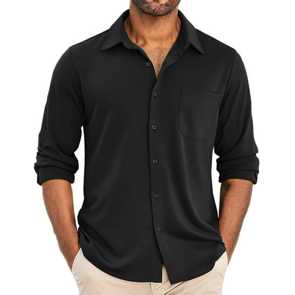 COOFANDY Men's Long Sleeve Button Down Shirt Lightweight Breathable Fitted Shirt