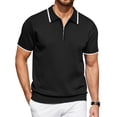 thumbnail image 1 of COOFANDY Men's Zipper Polo Shirt Casual Knit Short Sleeve Polo T Shirt Classic Fit Shirts, 1 of 6