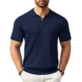 thumbnail image 1 of COOFANDY Men's Zipper Polo Shirts Short Sleeve Ribbed Knit Polo T Shirts Fashion Casual Golf Shirts, 1 of 7