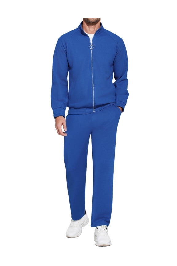 Mens 2 Piece Tracksuit Casual Sweatsuits Full Zip Track Suits Jogging Athletic Suit Sets