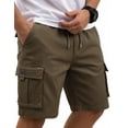 thumbnail image 1 of COOFANDY Mens 9" Inseam Premium Twill Cargo Shorts Cotton Stretch Waist Casual Work Shorts with 5 Pockets, 1 of 6