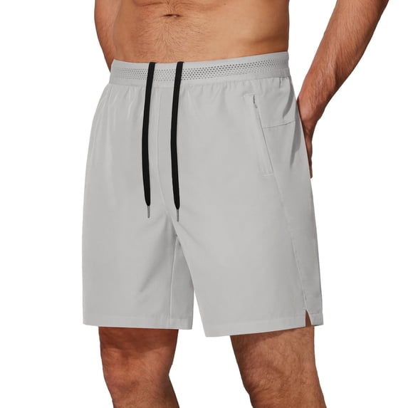 COOFANDY Mens Athletic Running Shorts 7'' Gym Workout Shorts Lightweight Drawstring Training Shorts with Zipper Pockets