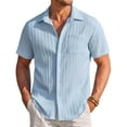 thumbnail image 1 of COOFANDY Mens Short Sleeve Button Down Shirts Beach Wedding Linen Shirt Loose Fit Camp Tops, 1 of 6