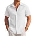 thumbnail image 1 of COOFANDY Mens Beach Shirt Short Sleeve Button Down Shirts Summer Beach Shirt Untucked Shirts for Men, 1 of 6