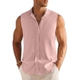 thumbnail image 1 of COOFANDY Mens Black Casual Tank Top Summer Beach Sleeveless Shirts Vacation Textured Button Down Tank Shirt, 1 of 6