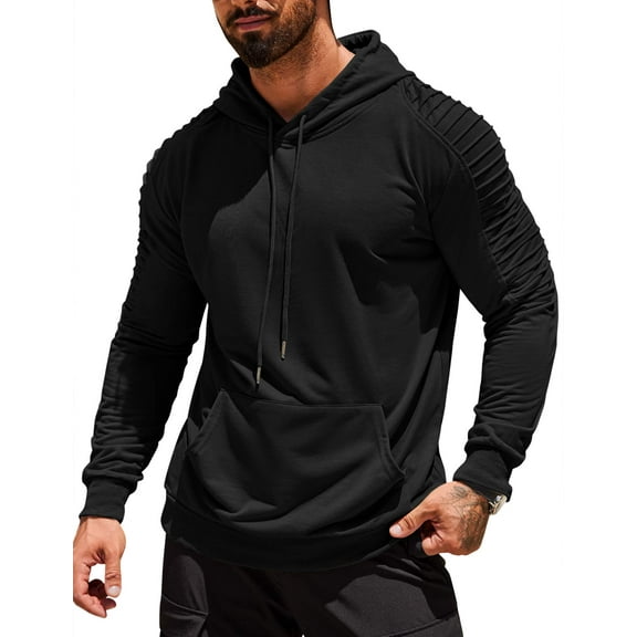 COOFANDY Mens Hoodie Casual Drawstring Athletic Hoodies Hooded Pullover Sweatshirts with Pocket