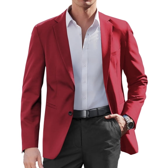 COOFANDY Mens Blazer Casual Sport Coat Regular Fit Two Buttons Lightweight Suit Jacket