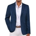 thumbnail image 1 of COOFANDY Mens Blazer Jacket Slim Fit Two Button Business Suit Jacket Summer Wedding Linen Sport Coat, 1 of 6