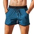 thumbnail image 1 of COOFANDY Mens Board Shorts Mesh Liner Summer Beach Bathing Suit 3 Inch Swim Trunks Light Blue, 1 of 7