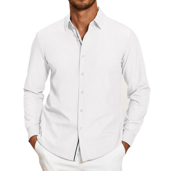 COOFANDY Mens Button Down Long Sleeve Shirt Chambray Shirts for Men Untucked Shirt