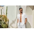 thumbnail image 1 of COOFANDY Mens Button Down Shirt Short Sleeve Casual Shirts Linen Textured Summer Beach Shirts, 1 of 6
