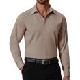 thumbnail image 1 of COOFANDY Mens Button Up Shirts Long Sleeve Dressy Formal Business Shirt Wrinkle-Free Normal Spread Collar Relaxed Fit Business Casual Dress Shirts, 1 of 7