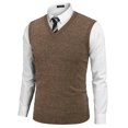 thumbnail image 1 of COOFANDY Mens Cable Knit V-Neck Sweater Vest Cotton Fit Casual Sleeveless Pullover Sweater Vests, 1 of 6