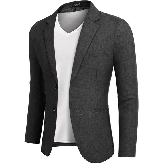 COOFANDY Mens Casual Blazer Lightweight Sports Coat Two Buttons Two-Button Suit Jacket