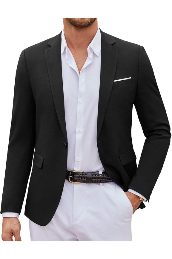 Mens Casual Blazer Suit Jackets Slim Fit One Button Sport Coats Lightweight Business Sports Jackets