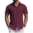 thumbnail image 1 of COOFANDY Mens Casual Business Shirts Button Up Slim Fit Short Sleeve Shirts Work Office, 1 of 6