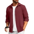 thumbnail image 1 of COOFANDY Mens Casual Button Down Shirt Long Sleeve Lightweight Jacket Fashion Textured Shirts, 1 of 6