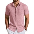 thumbnail image 1 of COOFANDY Mens Casual Button Down Shirt Short Sleeve Dress Shirts for Men Summer Beach Linen Shirts, 1 of 6